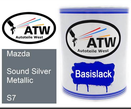 Mazda, Sound Silver Metallic, S7: 1L Lackdose, von ATW Autoteile West.